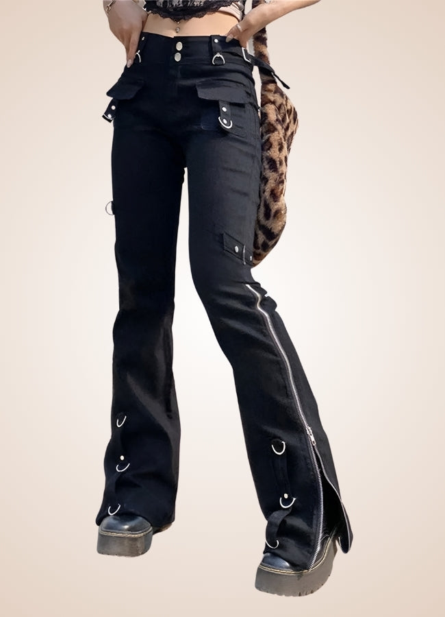 Gothic Emo Zipper Pants UK