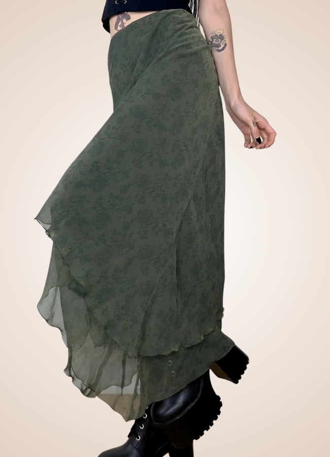 Gothic Floral Pattern Skirt UK