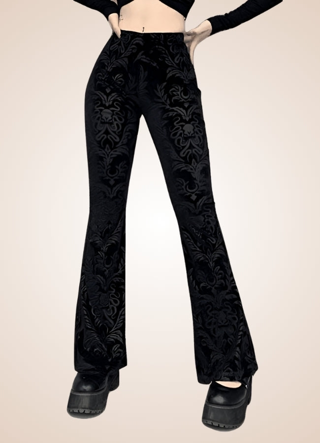 Gothic High Waist Jacquard Pants UK
