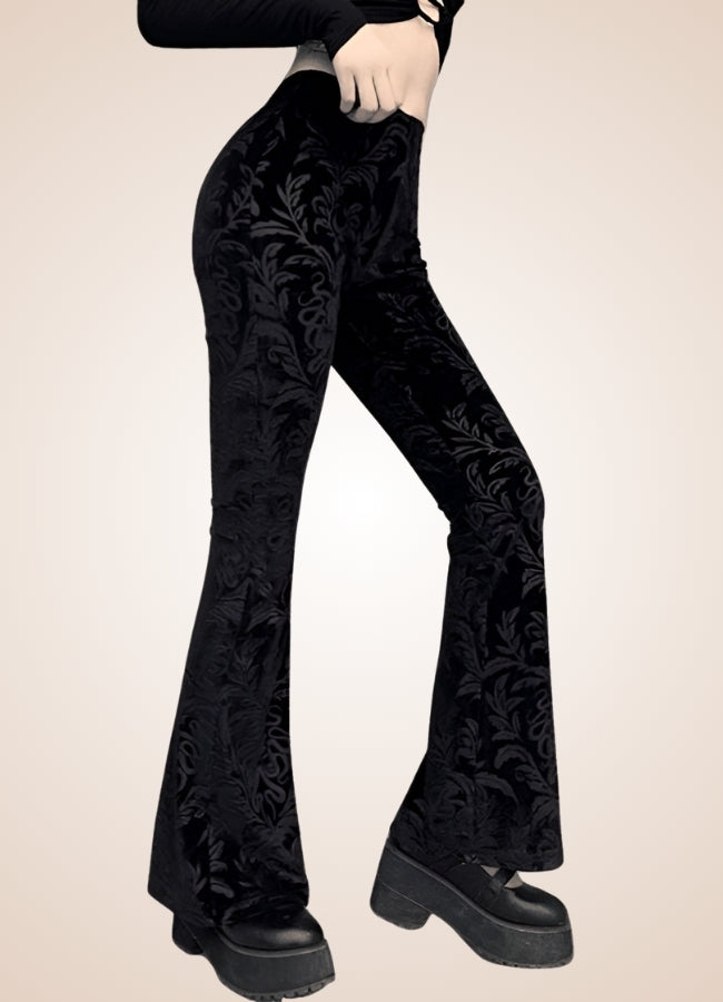 Gothic High Waist Jacquard Pants UK