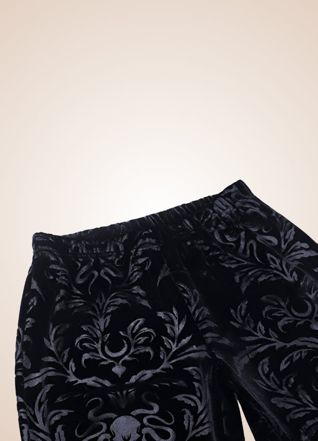 Gothic High Waist Jacquard Pants UK