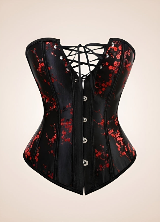 Gothic Lace Up Flower Corset UK