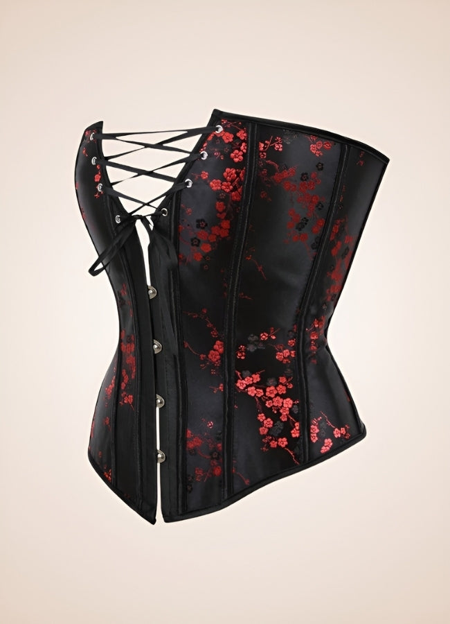 Gothic Lace Up Flower Corset UK