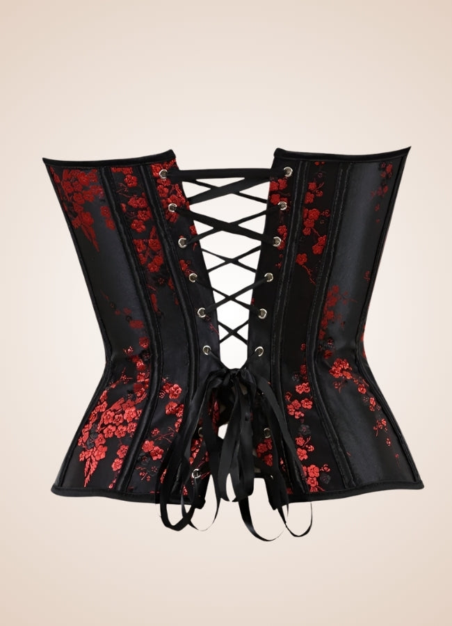 Gothic Lace Up Flower Corset UK