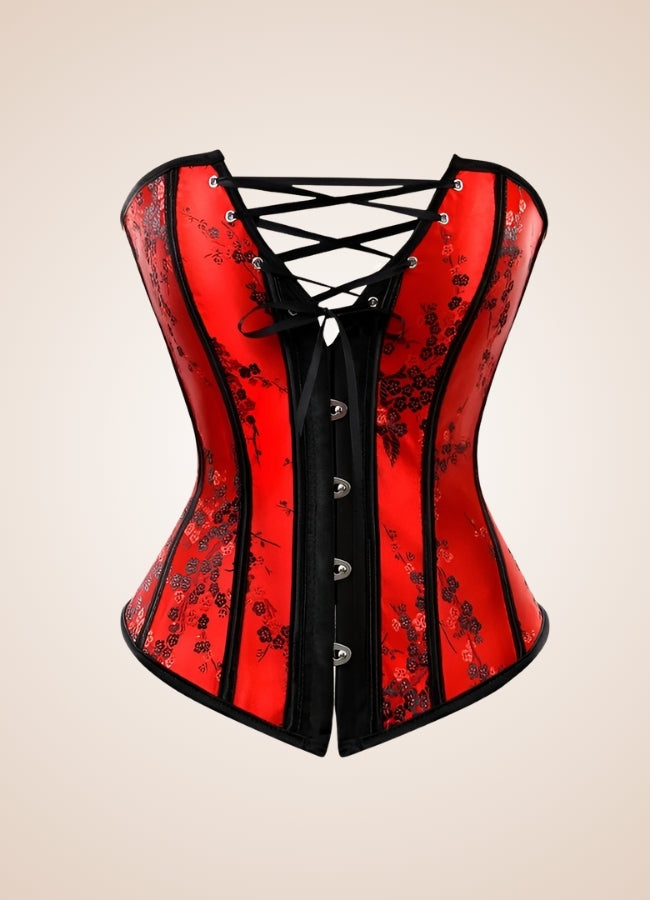 Gothic Lace Up Flower Corset UK