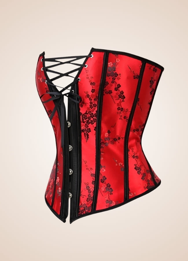 Gothic Lace Up Flower Corset UK