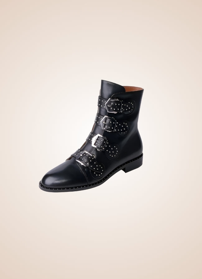 Gothic Leather Ankle Boots UK