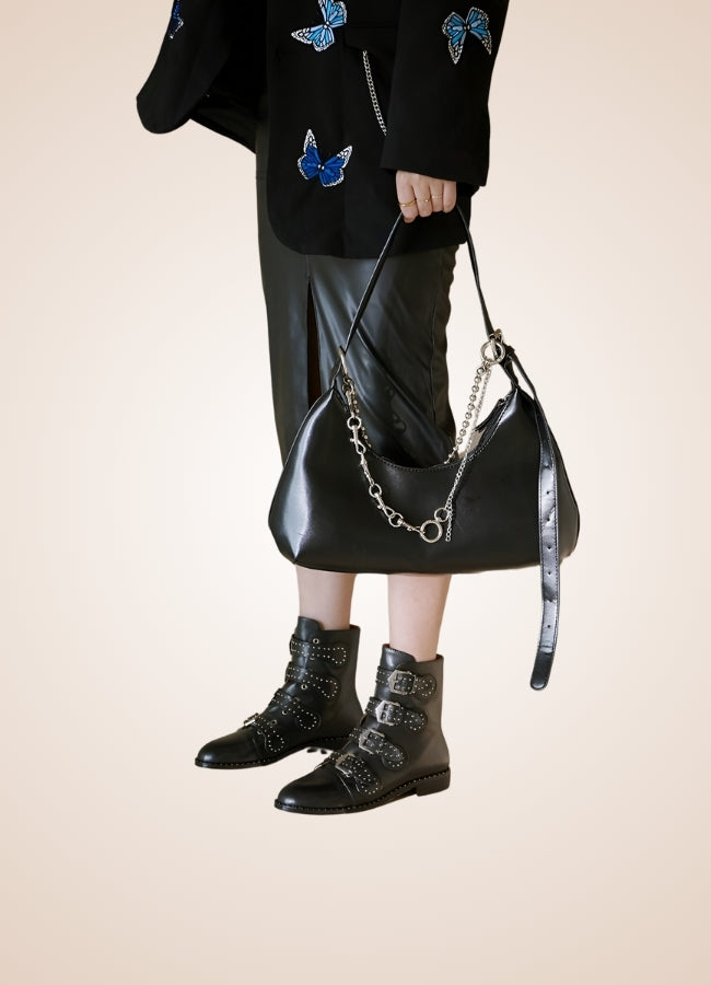 Gothic Leather Ankle Boots UK