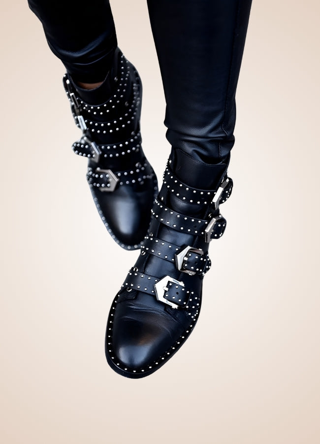Gothic Leather Ankle Boots UK