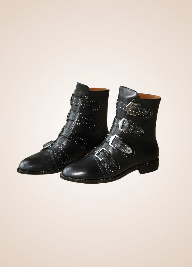 Gothic Leather Ankle Boots UK