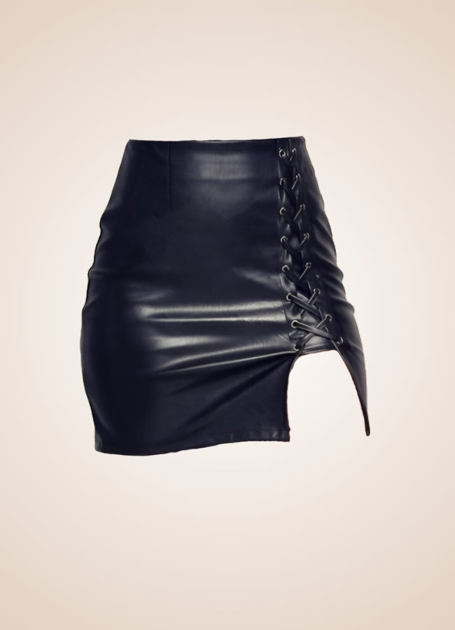 Gothic Leather Lace Mini Skirt UK