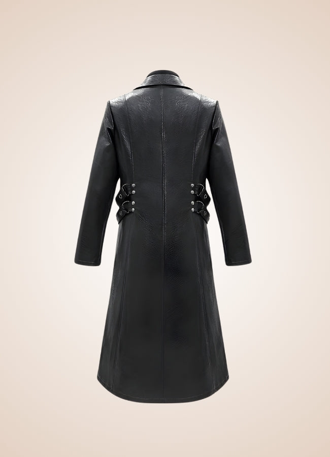 Gothic Leather Trench Coat UK