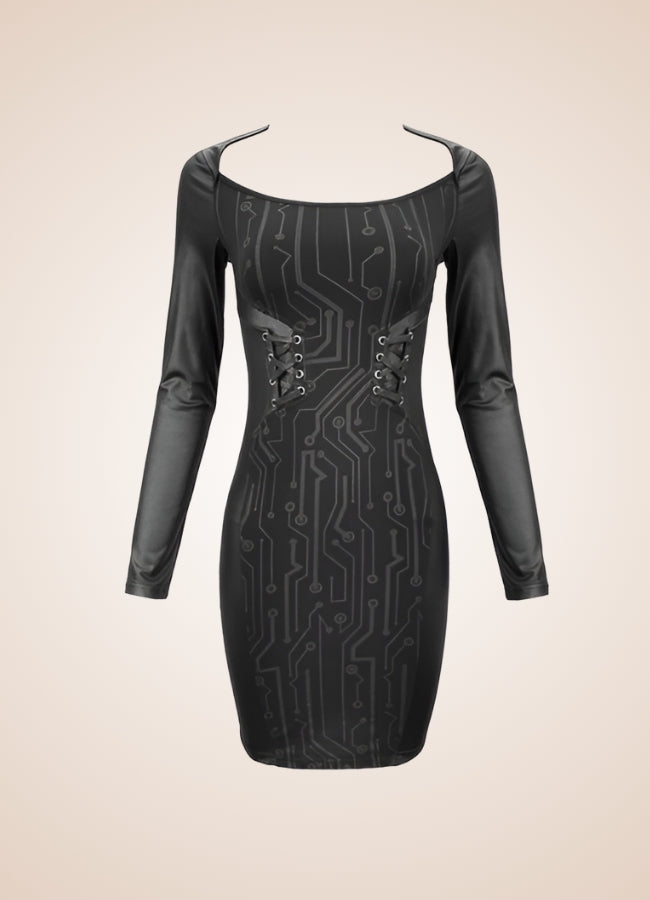 Gothic Long Sleeve Mini Dress UK