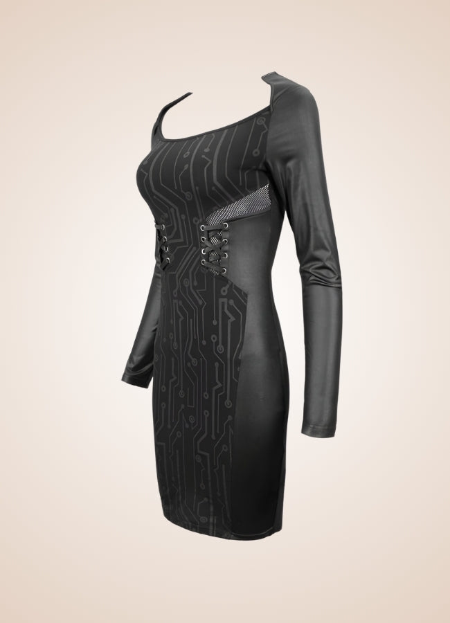 Gothic Long Sleeve Mini Dress UK