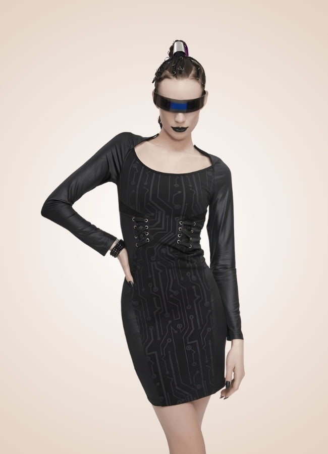 Gothic Long Sleeve Mini Dress UK