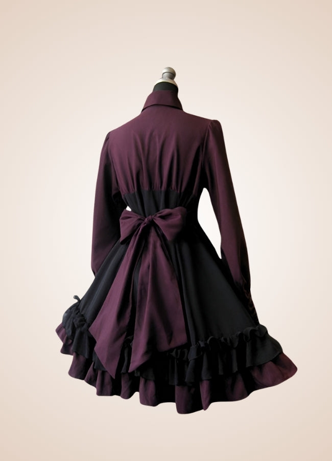 Gothic Medieval Burgundy Dress UK