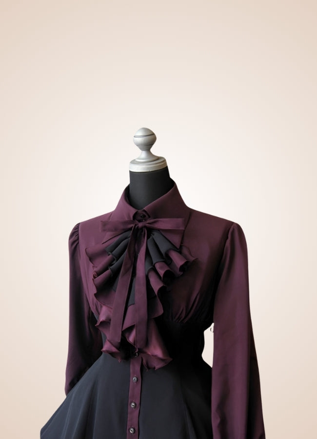 Gothic Medieval Burgundy Dress UK