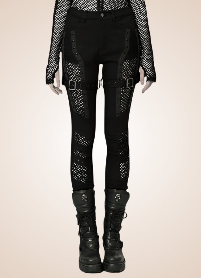 Gothic Punk Hollow Mesh Pants UK