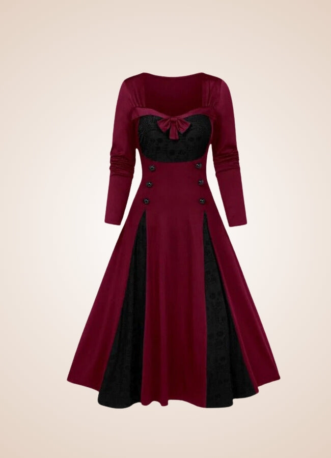 Gothic Skull Print Long Dress UK