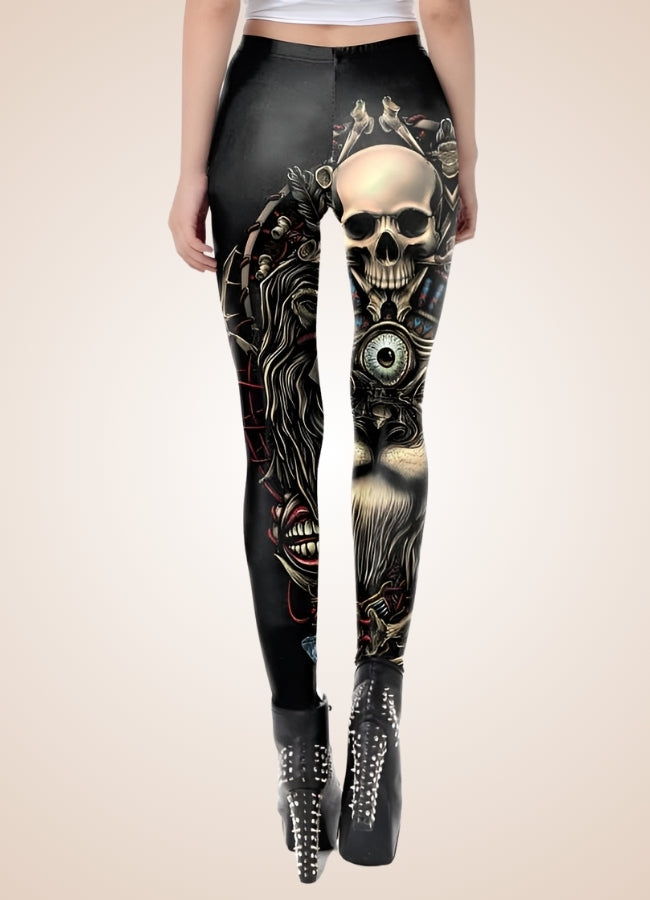 Gothic Skull Steampunk Legging UK