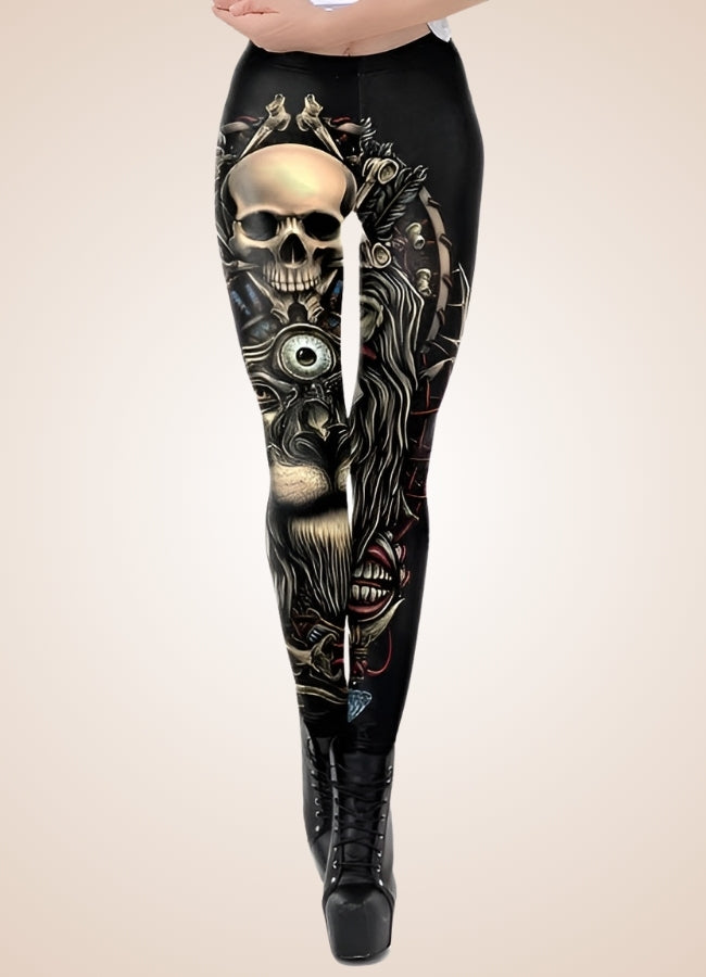 Gothic Skull Steampunk Legging UK