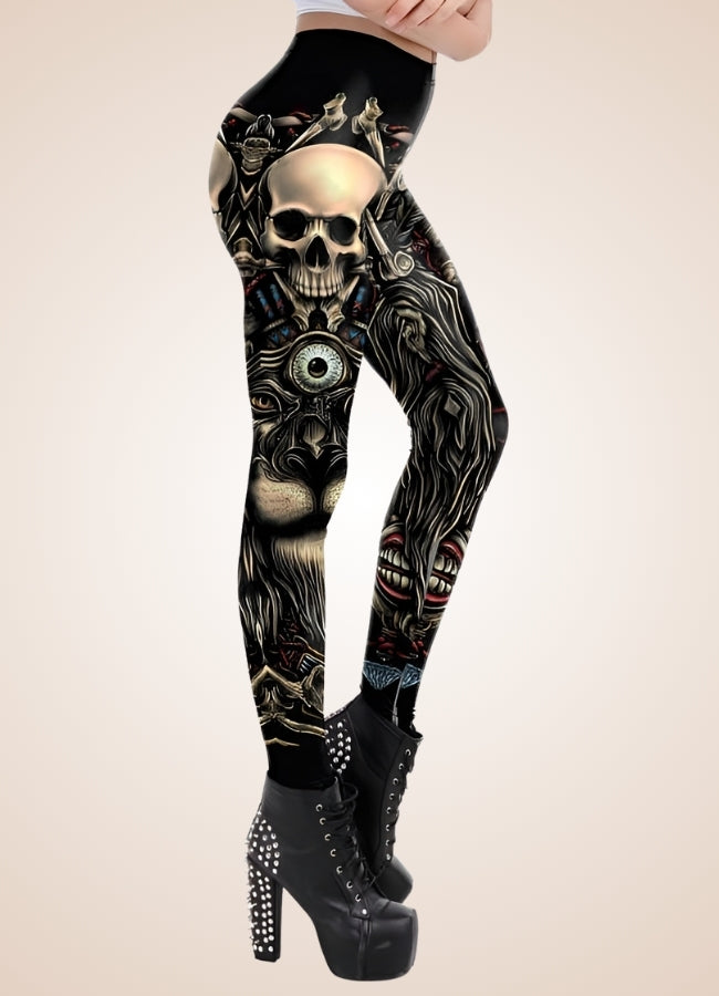 Gothic Skull Steampunk Legging UK