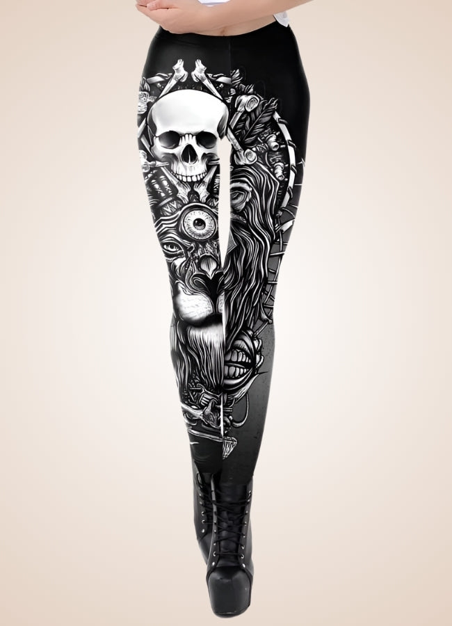 Gothic Skull Steampunk Legging UK
