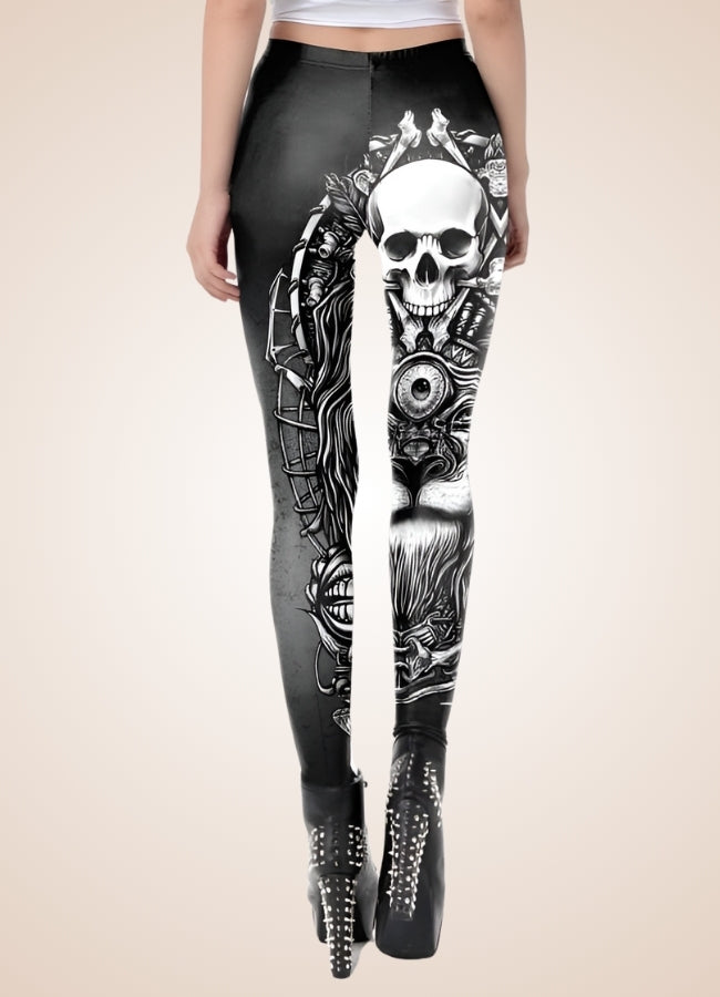 Gothic Skull Steampunk Legging UK