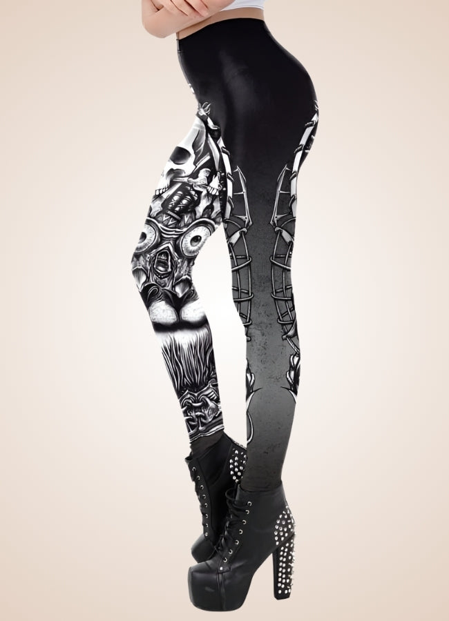 Gothic Skull Steampunk Legging UK