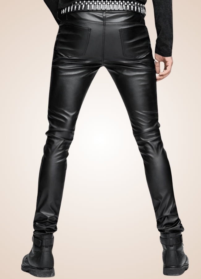 Gothic Slim Fit Leather Pants UK