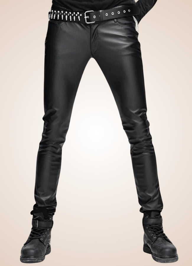 Gothic Slim Fit Leather Pants UK