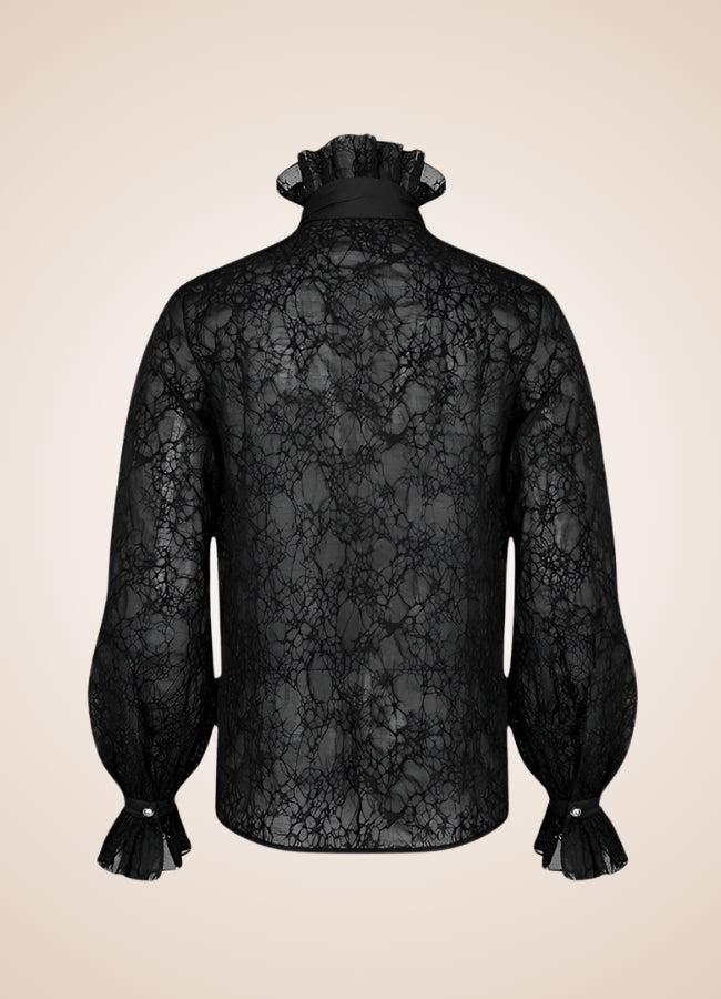Gothic Steampunk Flounce Tie Shirt UK
