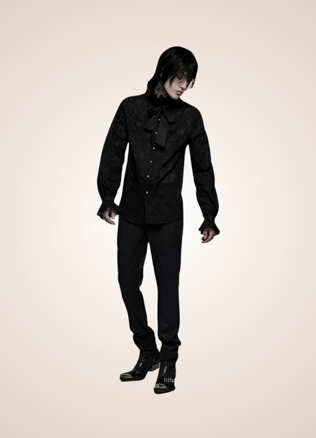 Gothic Steampunk Flounce Tie Shirt UK