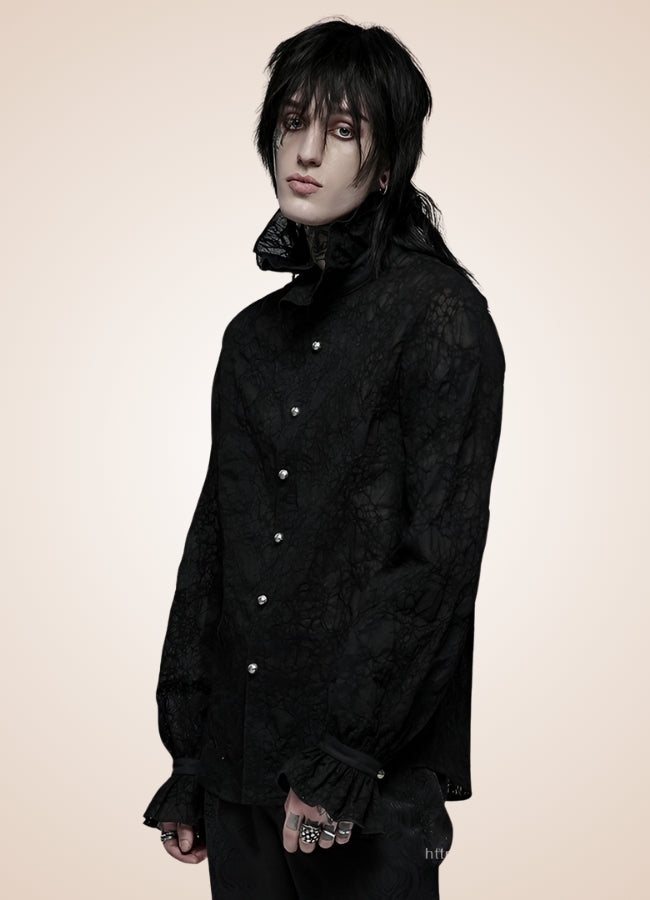 Gothic Steampunk Flounce Tie Shirt UK