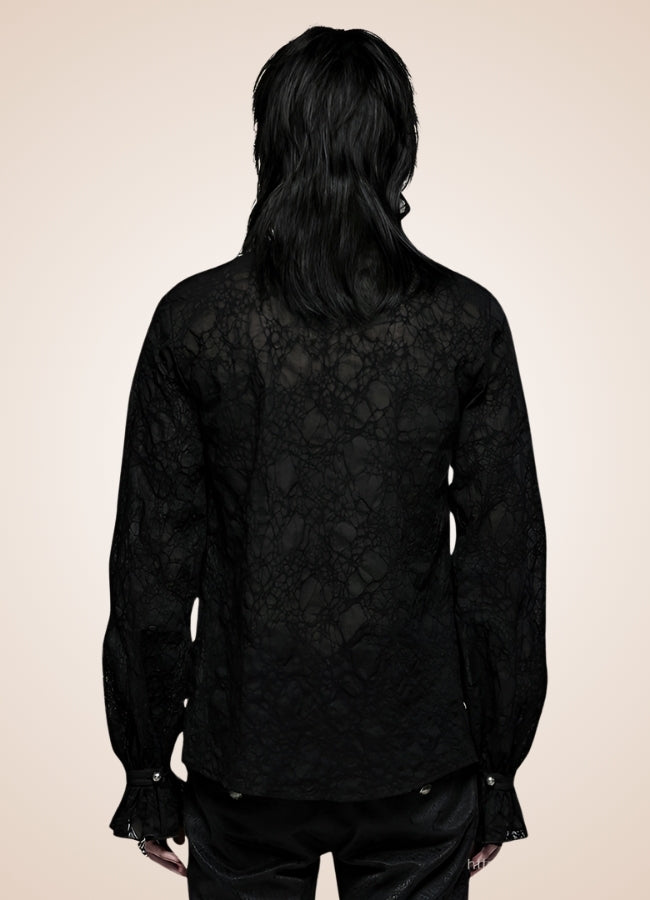 Gothic Steampunk Flounce Tie Shirt UK