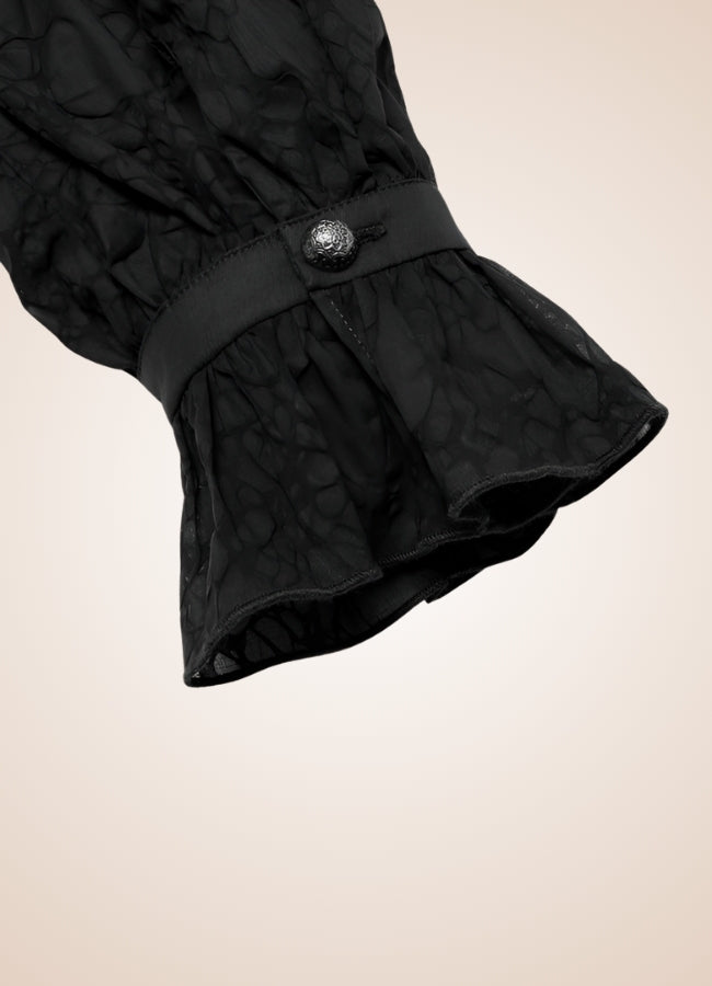 Gothic Steampunk Flounce Tie Shirt UK