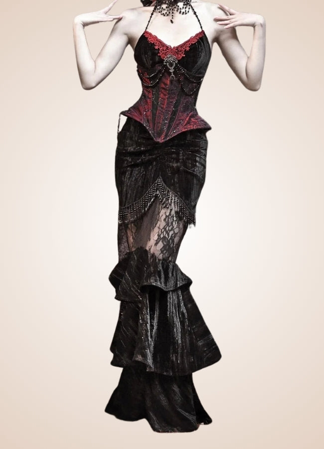 Gothic Steampunk Long Skirt UK