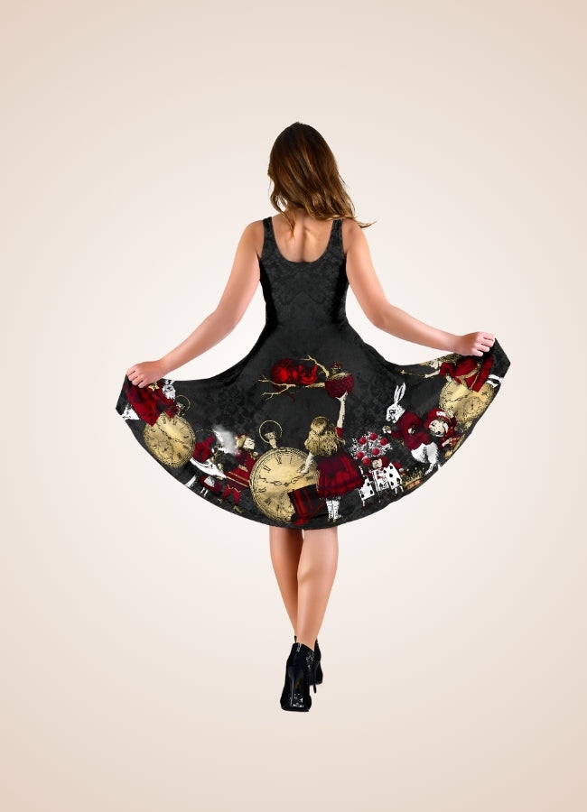 Gothic Steampunk Print Dress UK