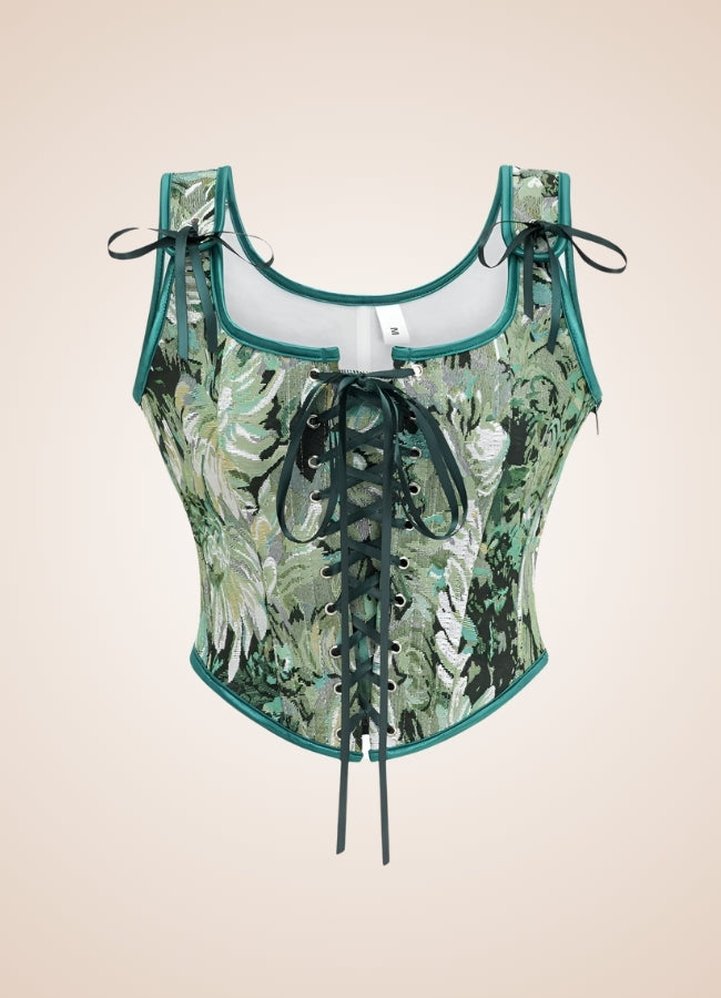 Green Renaissance Steampunk Corset UK