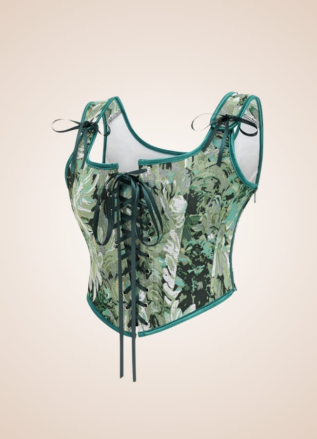 Green Renaissance Steampunk Corset UK