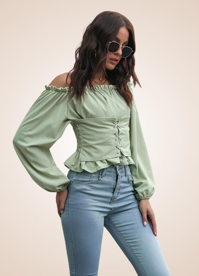 Green Steampunk Blouse UK