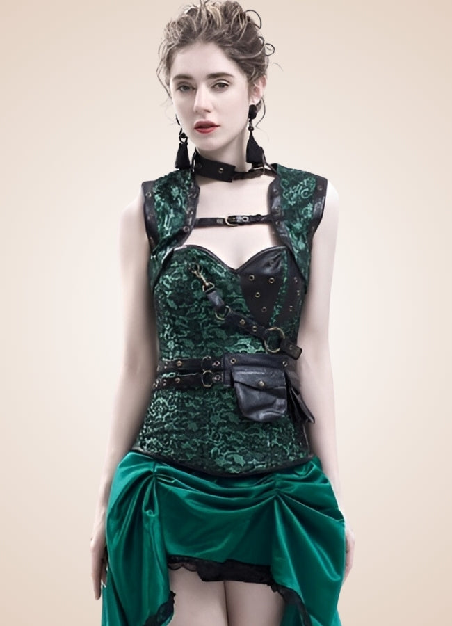 Green Steampunk Dress UK
