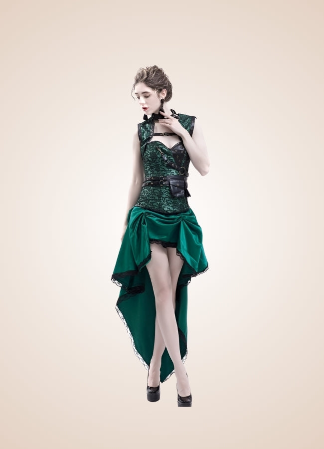 Green Steampunk Dress UK