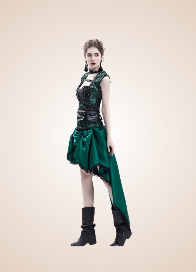 Green Steampunk Dress UK