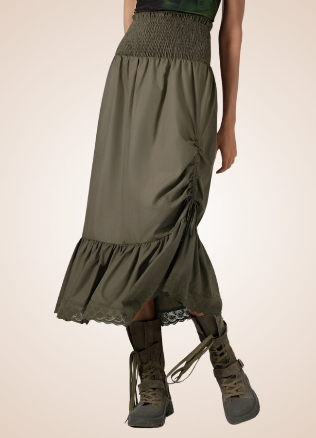 Green Steampunk Long Skirt UK