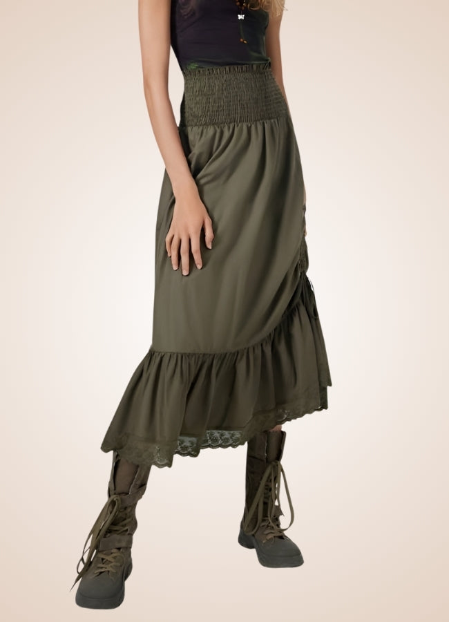 Green Steampunk Long Skirt UK