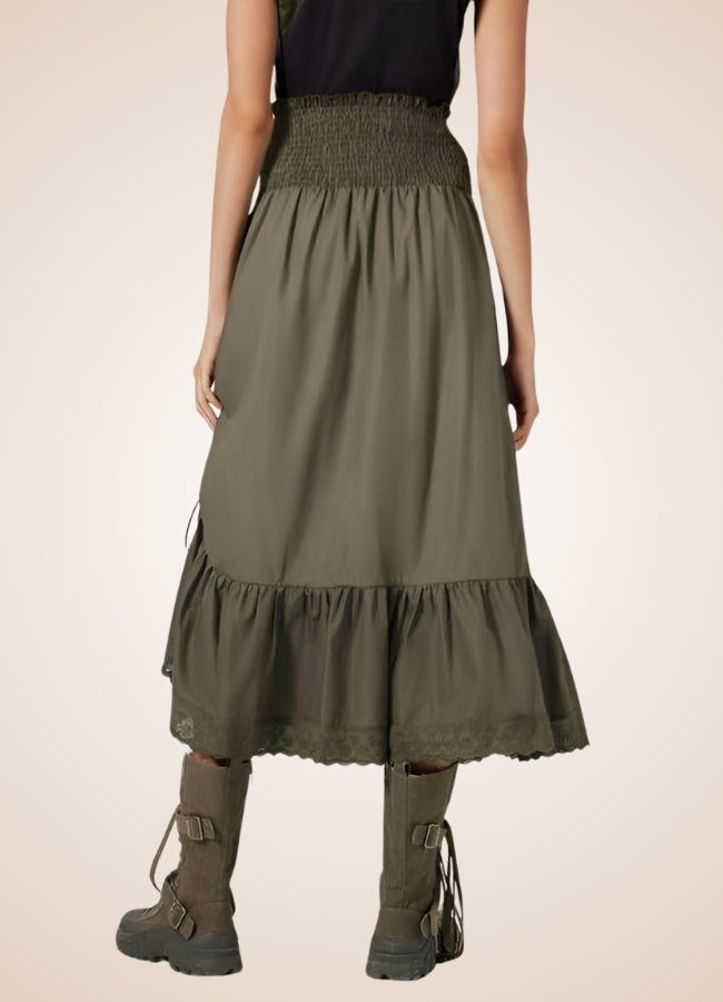 Green Steampunk Long Skirt UK