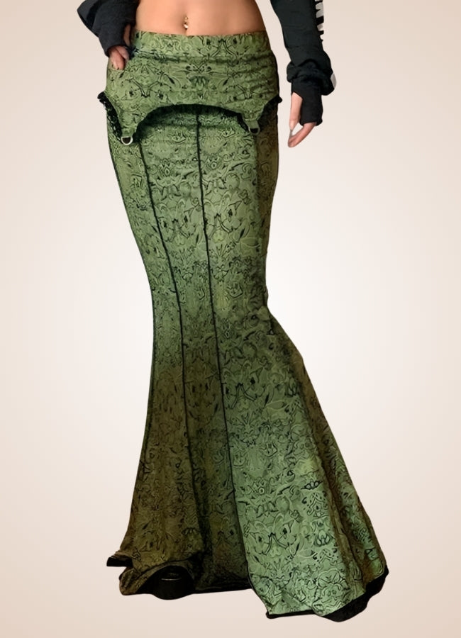 Green Steampunk Victorian Skirt UK