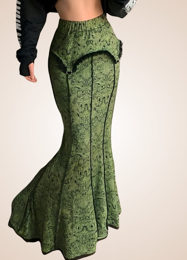 Green Steampunk Victorian Skirt UK