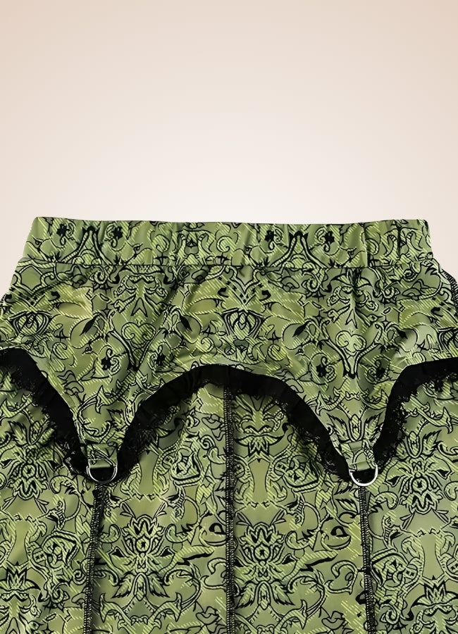 Green Steampunk Victorian Skirt UK